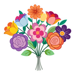 Fototapeta premium Elegant Happy Hues Bouquet Flower Design