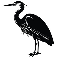 heron bird silhouette stork silhouette black vector illustration