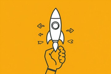 Business Concept Colorful stickers for review process on a yellow background