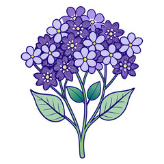  Artistic Heliotrope Flowers Bouquet Vector