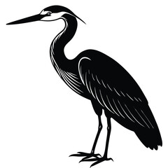heron bird silhouette stork silhouette black vector illustration