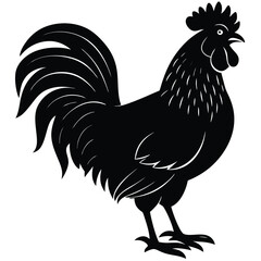 a hen vector silhouette illustration, isolated white background