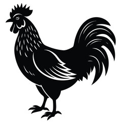 a hen vector silhouette illustration, isolated white background