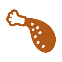 Chicken drumstick, clipart, isolated on white background