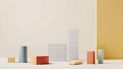 Naklejka premium Abstract Geometric Shapes Composition Display