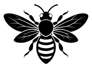Honey Bee Silhouette Vector & SVG, Cute Bee Vector for Nature Crafts