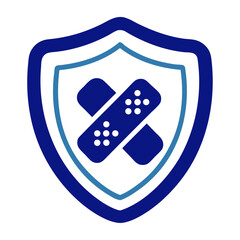 Bandage in shield icons - multi series.
