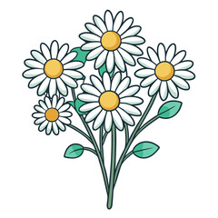 Fototapeta premium Vivid Oxeye Daisy Bouquet Design