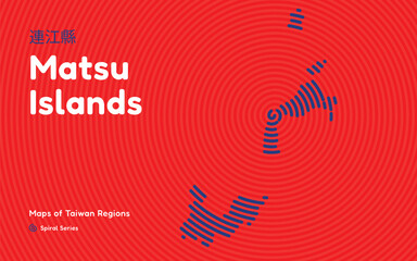 Abstract Map of Matsu Islands in a Circular Spiral Pattern. Taiwan region map