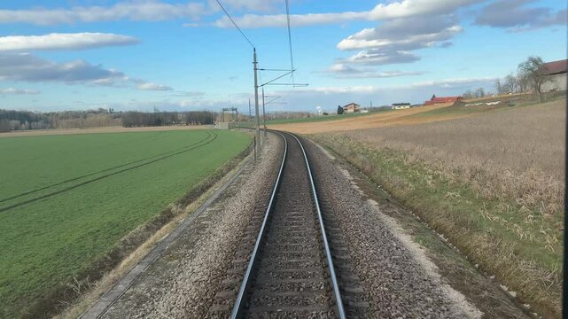 railroad tracks viewed from back of train