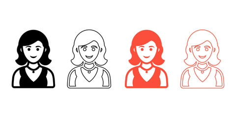 Silhouette of a woman icon design isolated on transparent