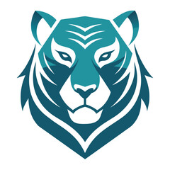Bold geometric tiger vector with clean curves ideal for fashion and branding