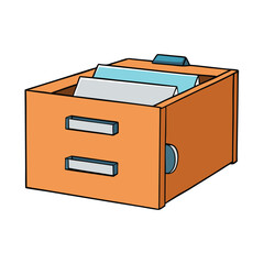 Simple vector of file drawer illustration suitable for workplace design templates