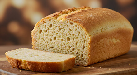 Artisanal Homemade Bread With Golden Crust On A Wooden Board