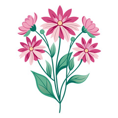  Lovely Ragged Robin Bouquet Flower Illustration
