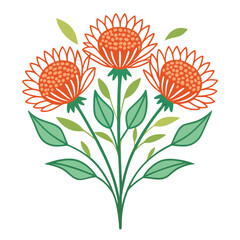  Delicate Stroke Design of Safflower Bouquet