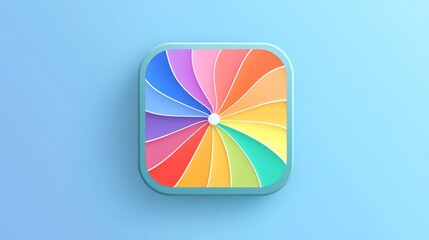 Obraz premium Colorful app icon on pastel background