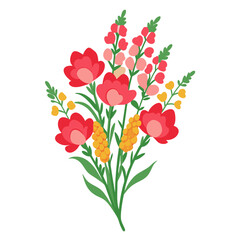  Elegant Stroke Design of Snapdragon Bouquet