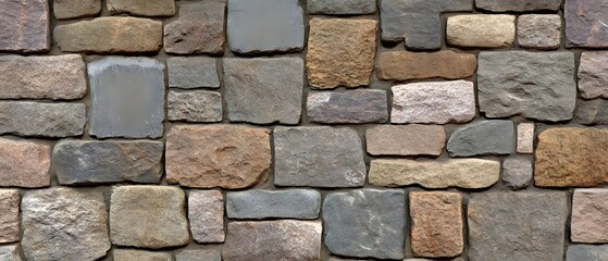 Obraz premium Rustic Stone Wall Texture Seamless Pattern Background