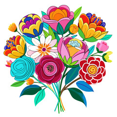  Charming Vibrant Blooms Bouquet Flower Design