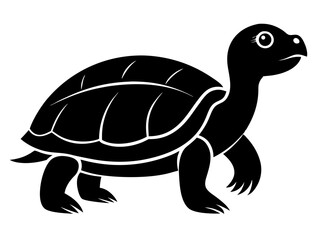 Turtle Silhouette Vector & SVG, Sea Turtle Vector  for Ocean Crafts