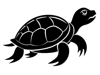 Turtle Silhouette Vector & SVG, Sea Turtle Vector  for Ocean Crafts