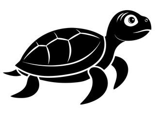 Turtle Silhouette Vector & SVG, Sea Turtle Vector  for Ocean Crafts