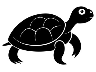 Turtle Silhouette Vector & SVG, Sea Turtle Vector  for Ocean Crafts