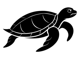 Obraz premium Turtle Silhouette Vector & SVG, Sea Turtle Vector for Ocean Crafts
