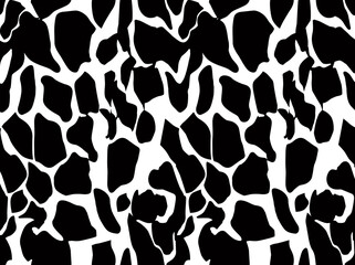 Seamless Cow Print Pattern – Black and White Animal Skin Texture

