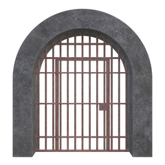 Rusty Dungeon Entrance, 3d illustration isolated on white background