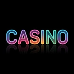Glowing Neon "CASINO" sign digital illustration
