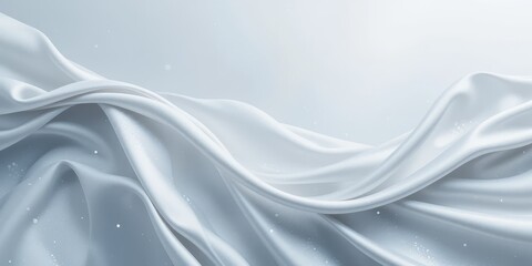 Obraz premium Draped White Silk Fabric