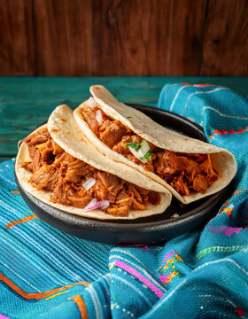 Authentic Mexican gringas tacos with pork