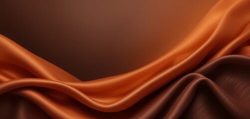 Fototapeta premium Abstract Draped Silk Fabric in Brown and Orange Hues