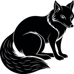 Cute Sitting Fox with Fluffy Tail Vector – Woodland Animal Illustration for Kids and Storybook Art

