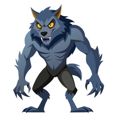 Halloween werewolves isolated on white