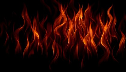 Intense, dynamic flames ablaze against a dark, mysterious backdrop with fiery colors.