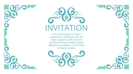 vintage ornamental floral invitation card