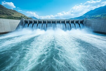 A massive hydroelectric dam. Generative AI