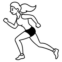 Runing Line Art Man,Woman,Boy,Girl