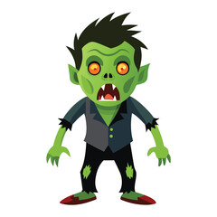 Halloween zombies isolated on white