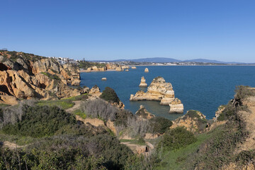 Der Strand Ponta da Piedade an der Algarve, Portugal
