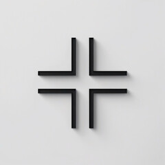 Obraz premium Black plus sign on white background. 