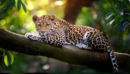 leopard on tree