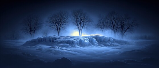 Winter Landscape at Night