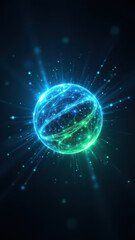 Obraz premium A graphic representation of a GLP-1 molecule with an energetic, glowing effect.