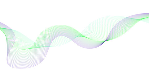 Abstract modern colorful wavy stylized blend liens and technology lines on white background. Blending gradient colors. Digital frequency track equalizer. Vector illustration.