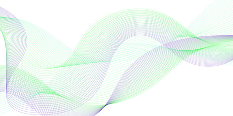 Abstract modern colorful wavy stylized blend liens and technology lines on white background. Blending gradient colors. Digital frequency track equalizer. Vector illustration.