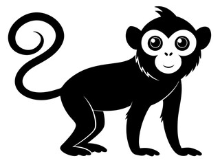 Cute Monkey Vector & SVG | Adorable Jungle Animal Vector for Kids Crafts